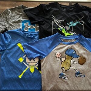 Under Armour Graphic Tees Black and Blue Short Sleeve